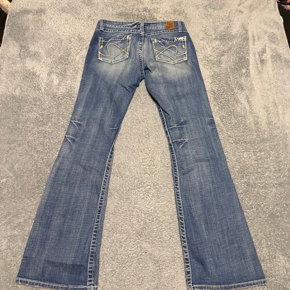 BKE Jeans Womens 30 x33.5 (32x33) Starlite Bootcut Stretch Blue Contrast Stitch